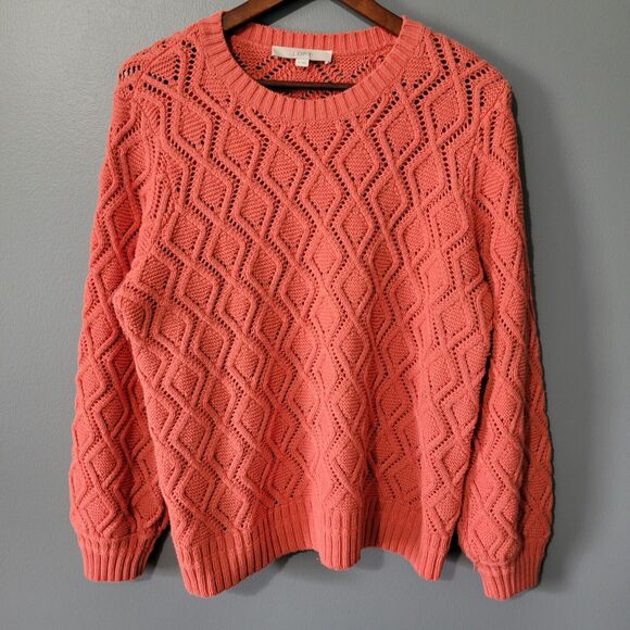 LOFT Sweaters - LOFT Sweater XL Open Knit Beachy Women Boho Preppy Casual Office Textured Career
